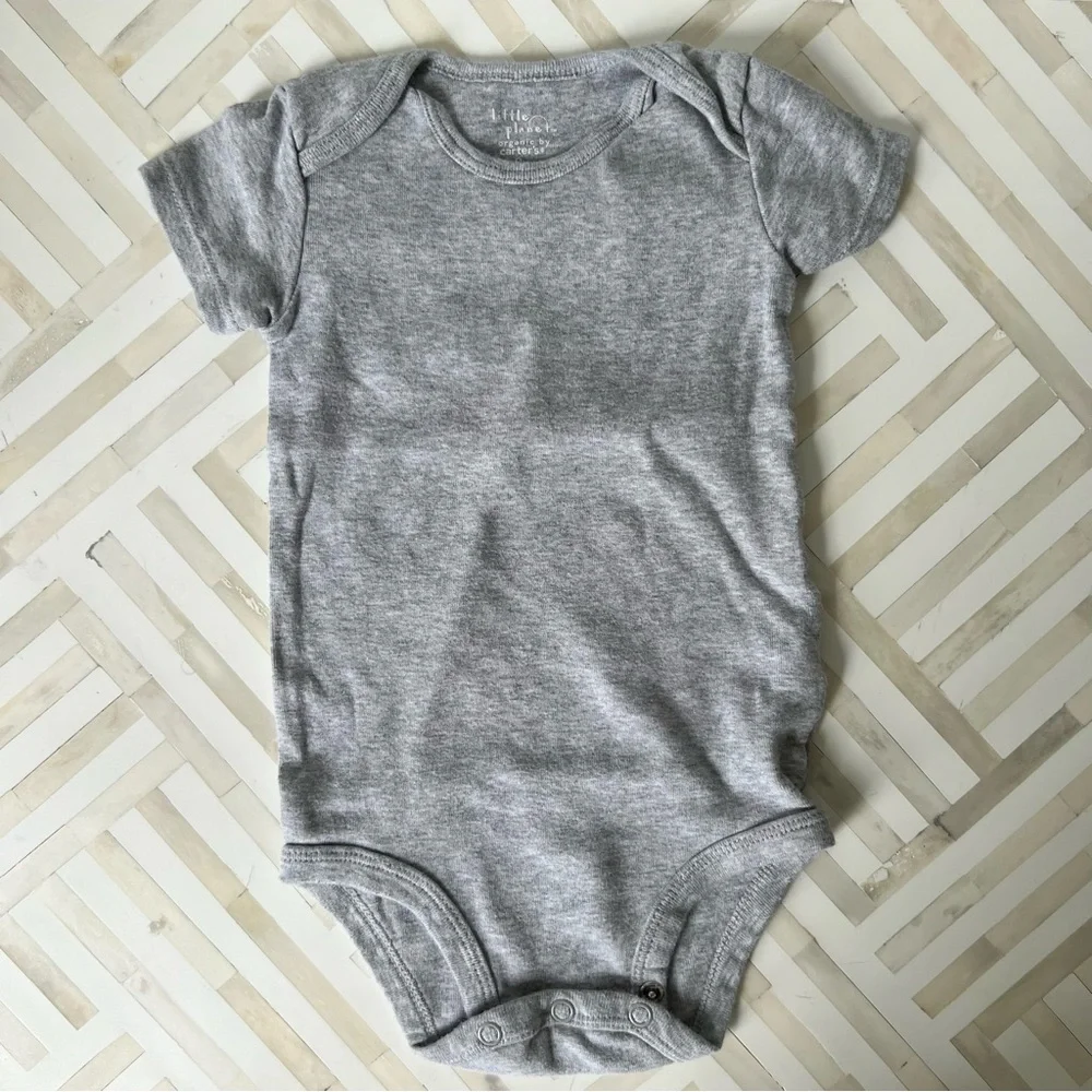 LITTLE PLANET Organic Cotton Onesies Bundle, 9mo